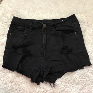 Black Jean Shorts